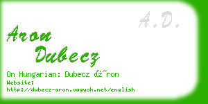 aron dubecz business card